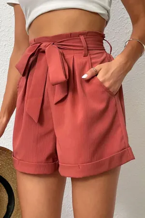 Sleek and Soft ROLL UP BOTTOM BELTED SHORT PANTS