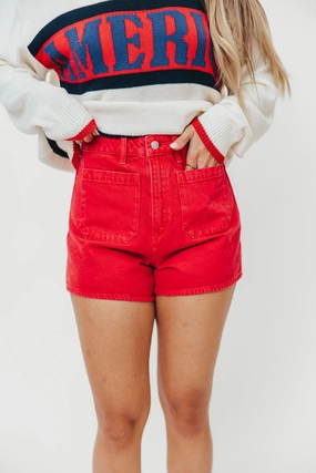 ROLLAS Mirage Short with Sailor Pockets in Red *Final-Sale* All Day