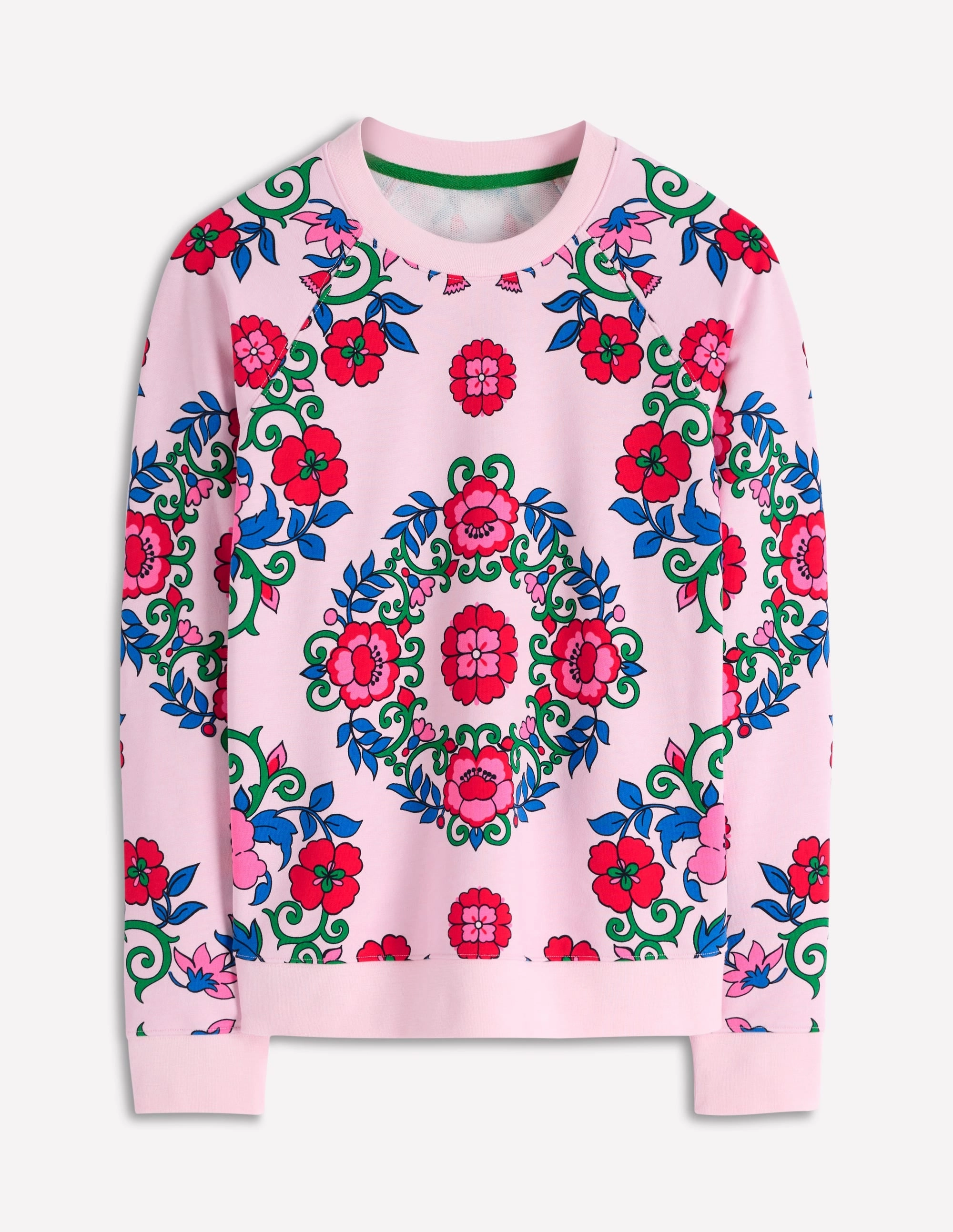 Rosa Printed Sweatshirt-Pink, Ornamental Lattice AntiOdorTreatment