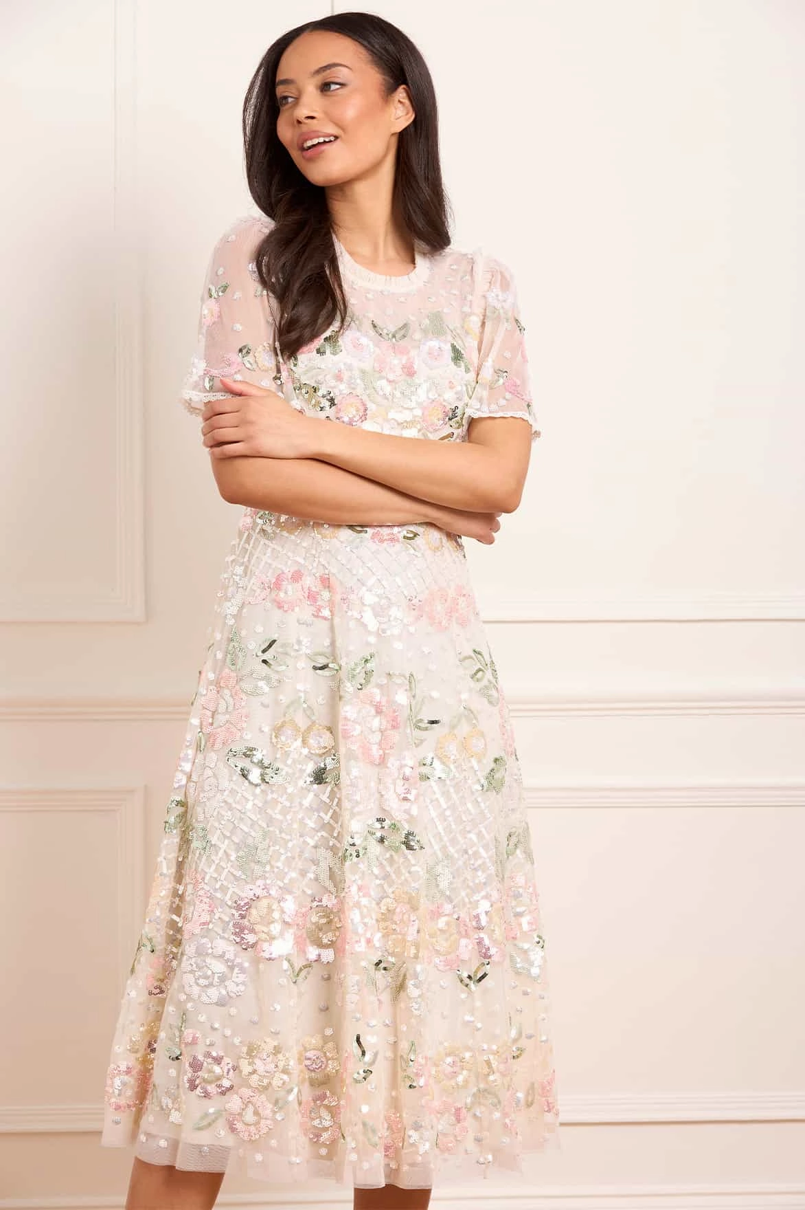 Rosalie Short Sleeve Ballerina Dress Spring Garden