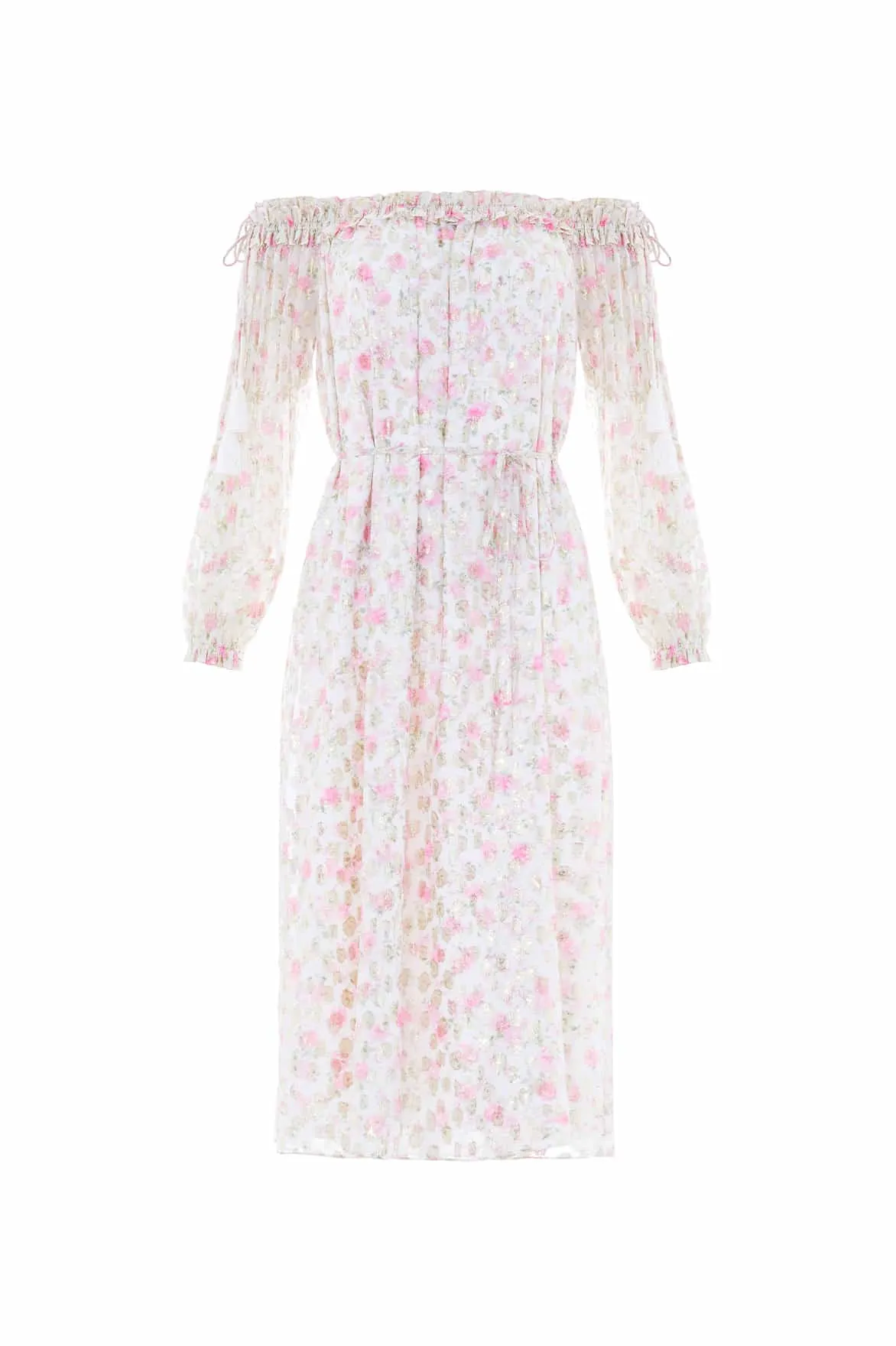 Rose Ditsy Lurex Midaxi Dress Fit Mood