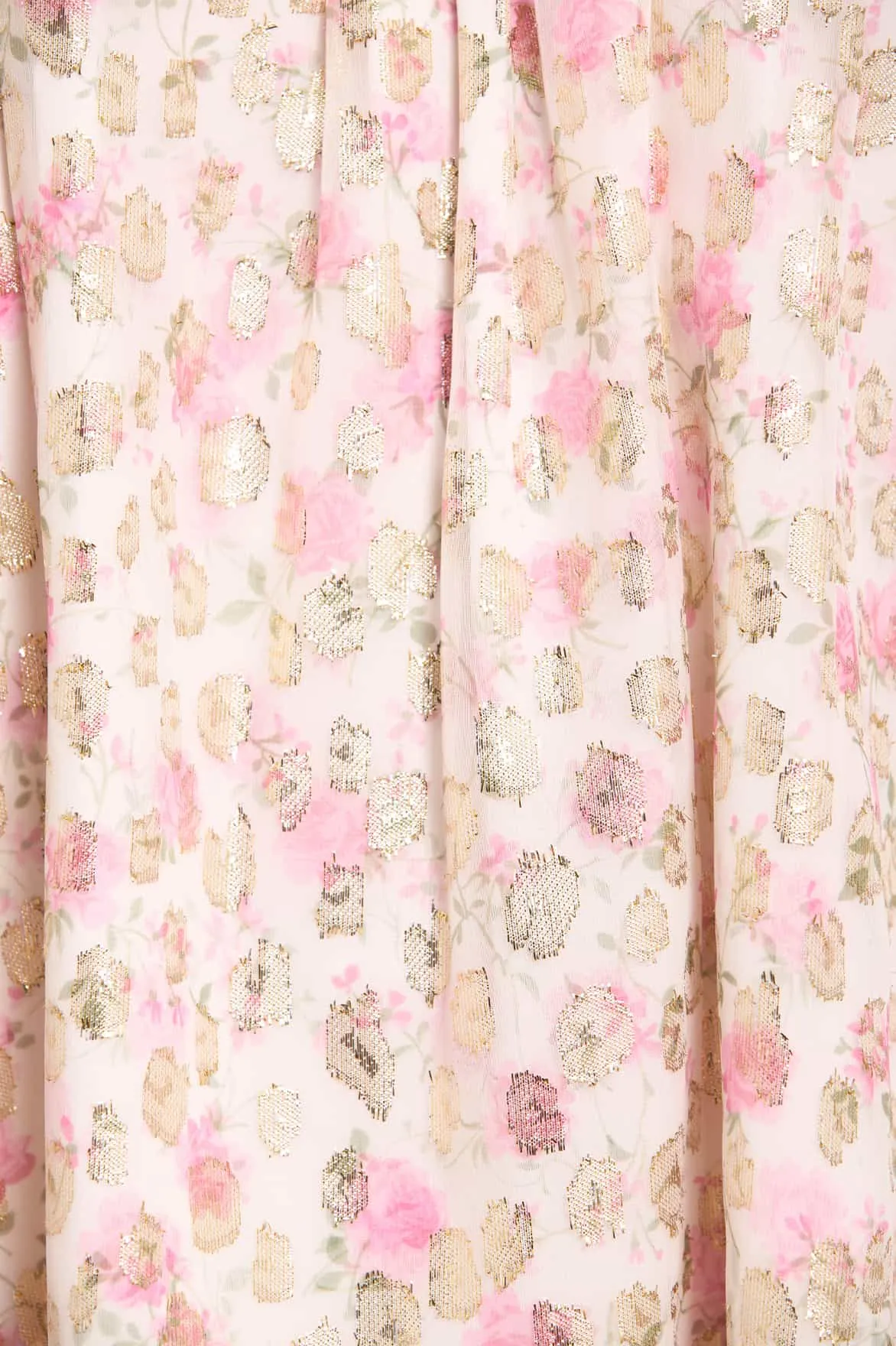 Rose Ditsy Lurex Off-Shoulder Top Comfy Fit SlimFitAdaptation