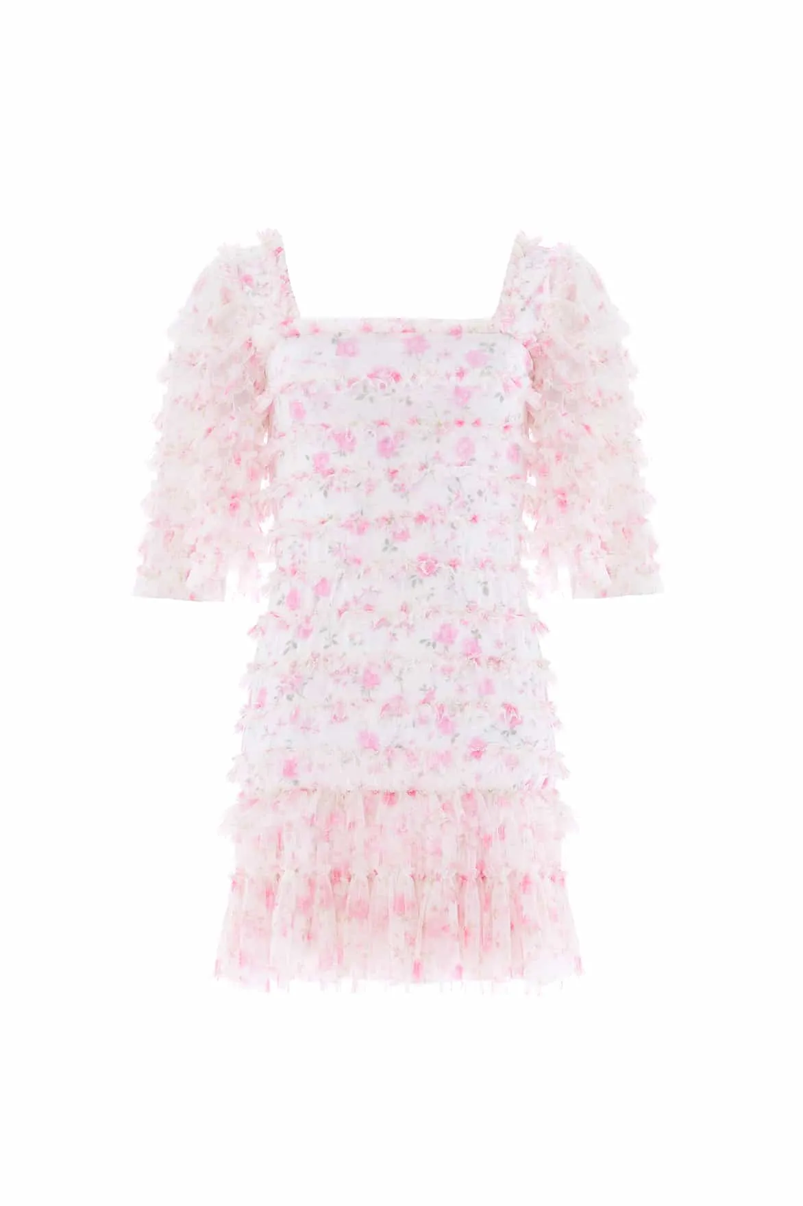 Casual weekend dress Pleat Breeze Rose Ditsy Short Sleeve Micro Mini Dress
