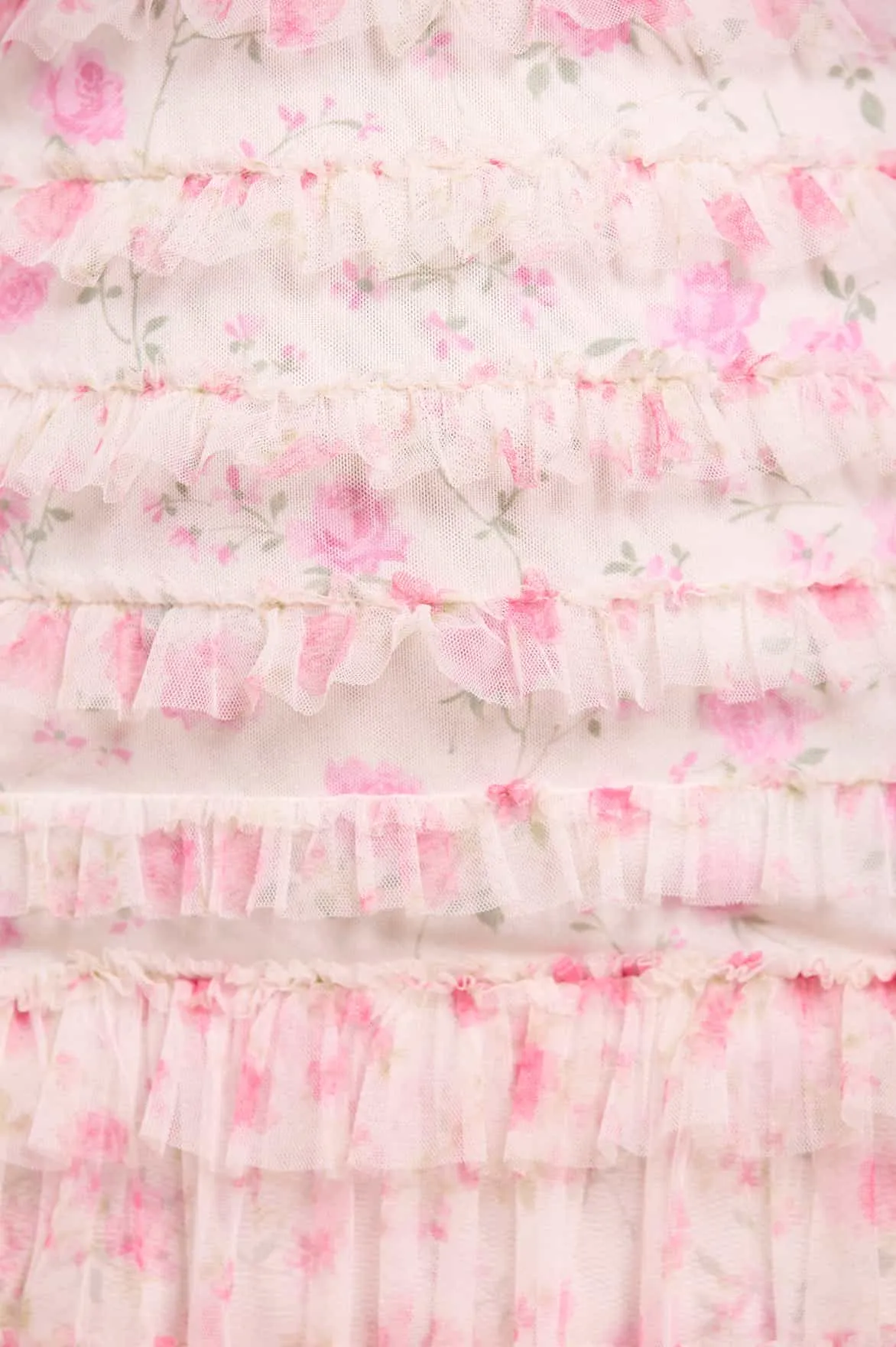 Rose Ditsy Short Sleeve Micro Mini Dress Dreamy Silhouette countryside