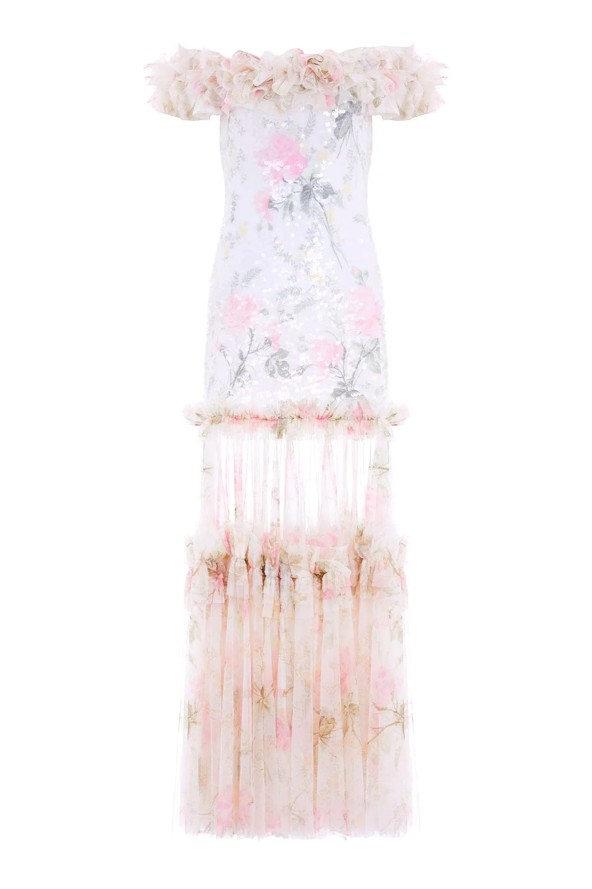 Rose Tallulah Off-Shoulder Gown StretchableKnit