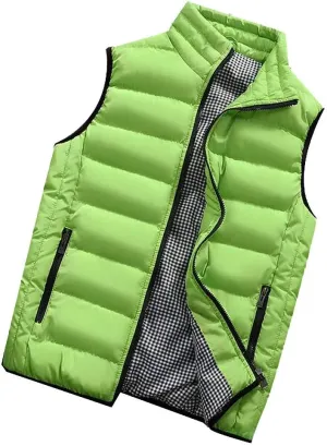 RTRDE Men's Puffer Vest Sleeveless Jacket Bubble Zipper Winter Outdoor Warm Water-Resistant Coat Vests Outerwear, S-5XL