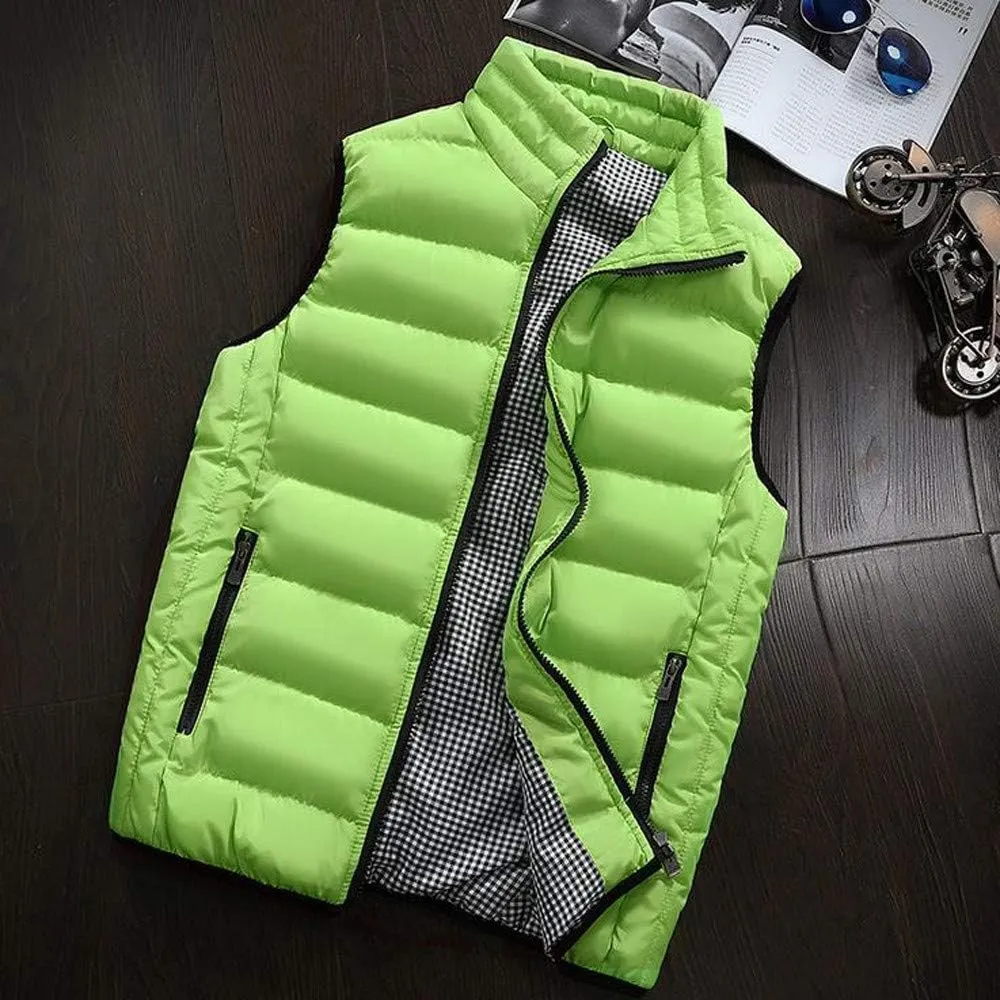 RTRDE Men's Puffer Vest Sleeveless Jacket Bubble Zipper Winter Outdoor Warm Water-Resistant Coat Vests Outerwear, S-5XL