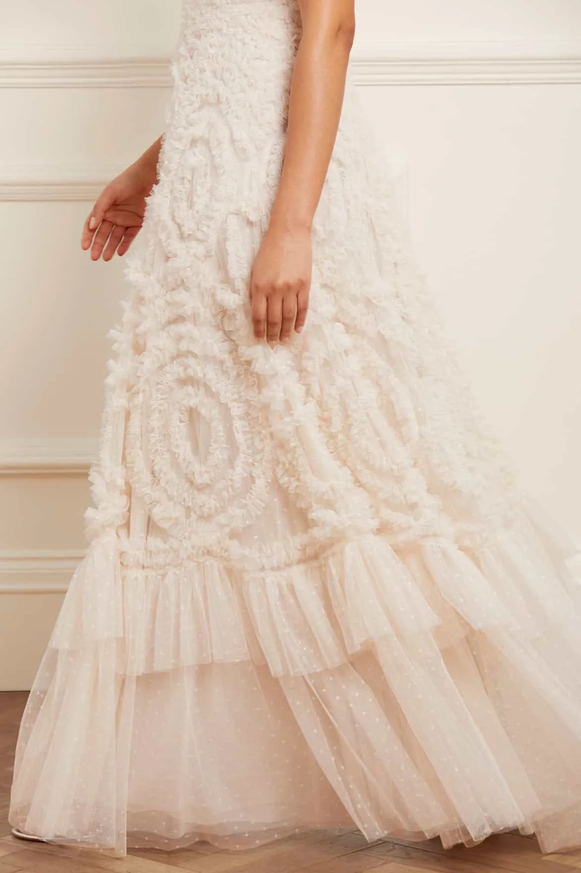 Verity Ruffle V-Neck Gown Relaxed-fit Work Comfort