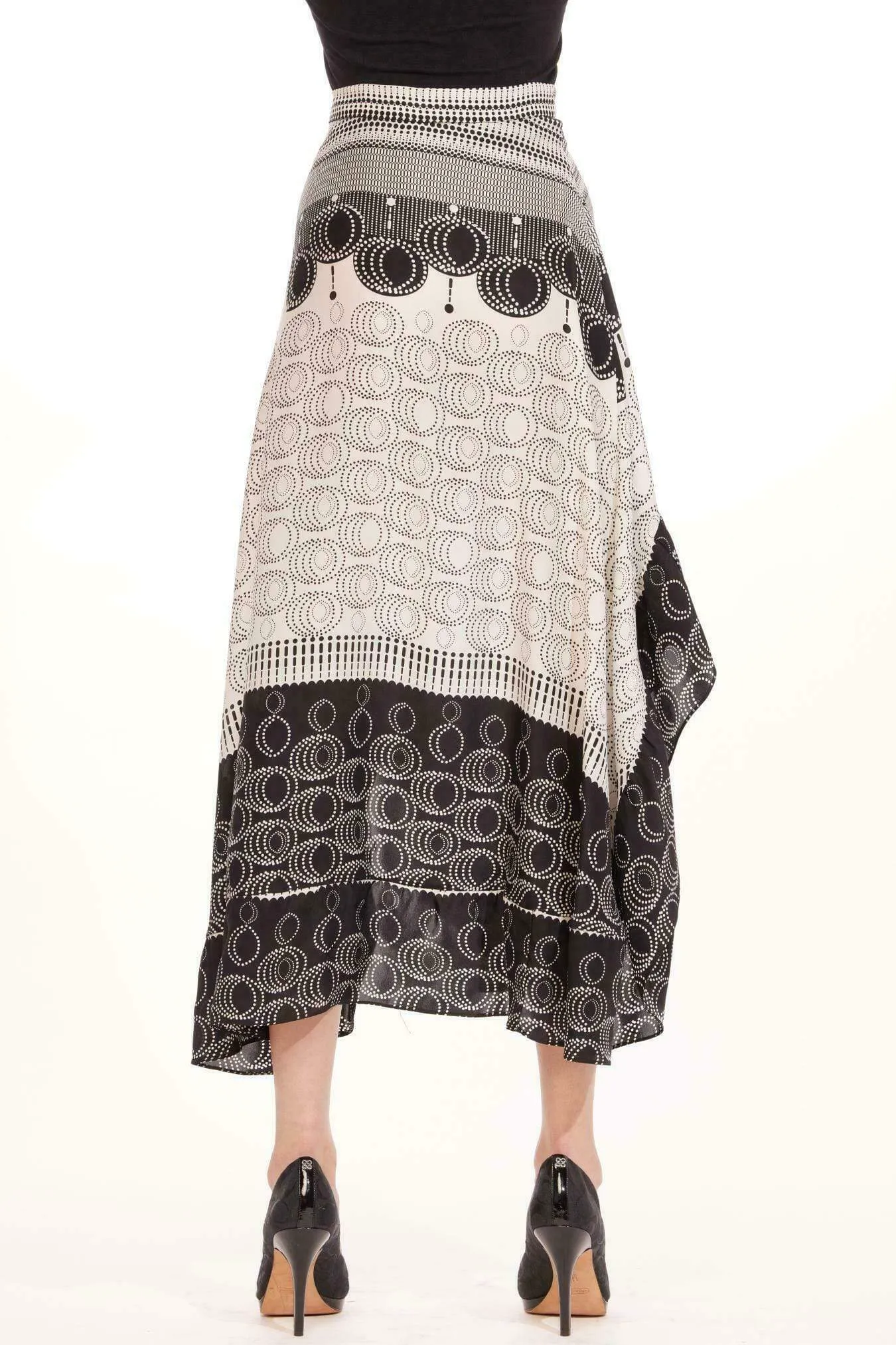 Knitted Fabric Clean Outfit Zemco Skirt - Bogata Dot