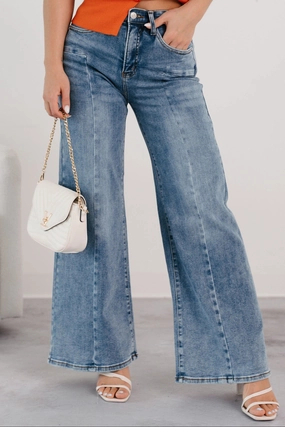 Ruda Wide Leg Tummy Control Saige Jeans (Medium) Soft Lines