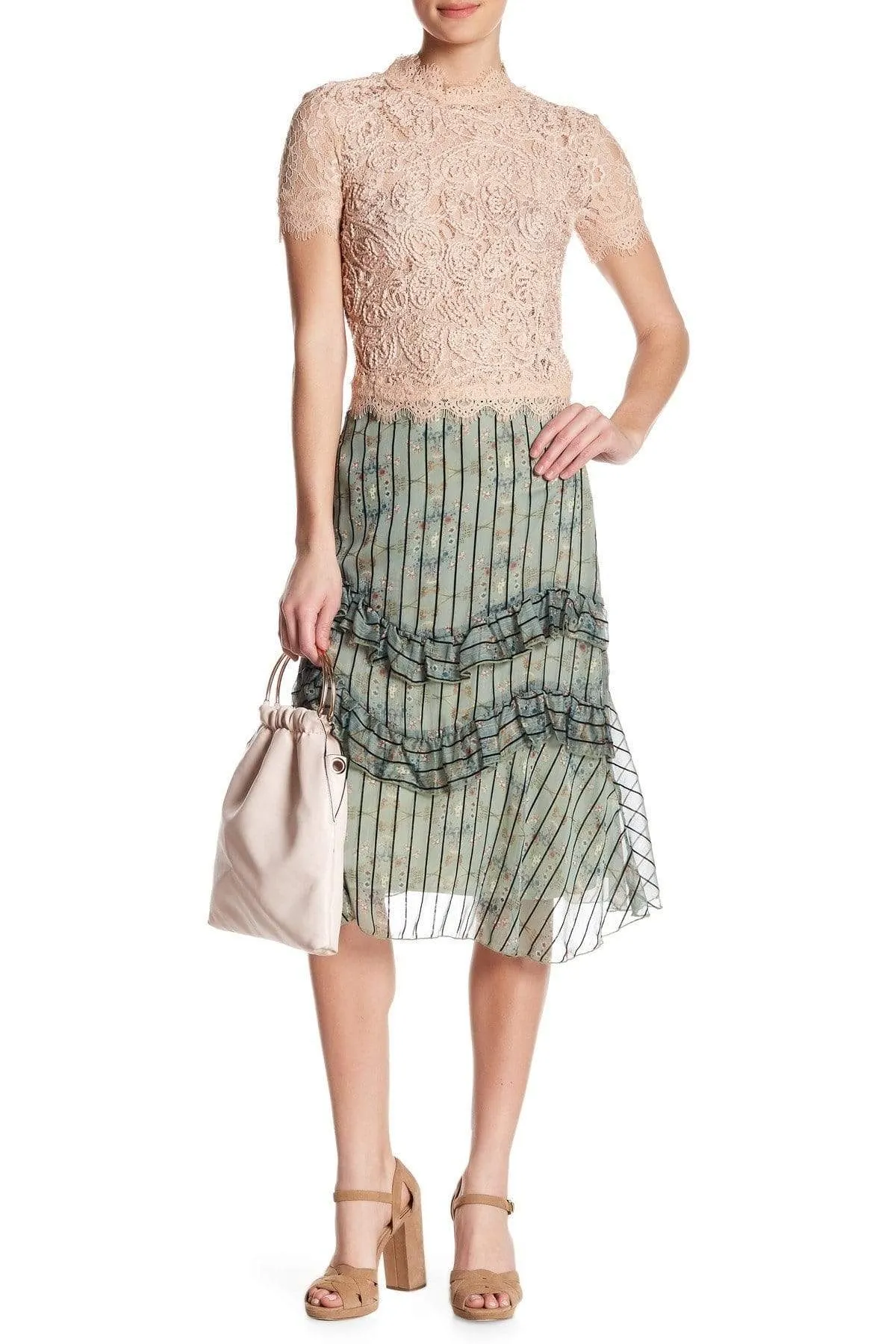 Ruffled Skirt - Wellington Stripe Tear Resistant Material Aesthetic Look