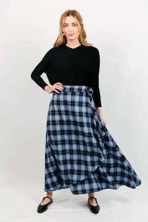 Rumi Plaid Maxi Skirt Crisp Fit Photography Session