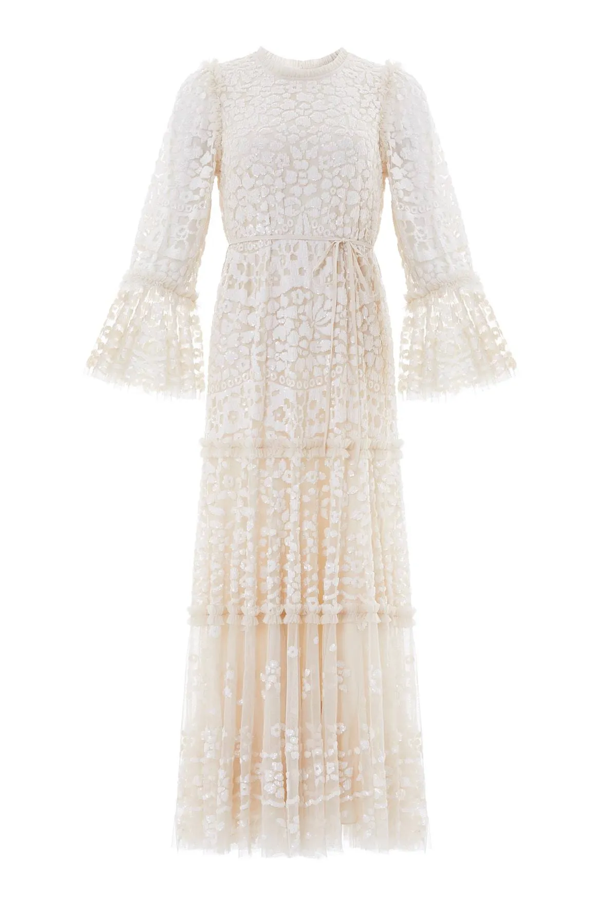 Annie Sequin Tiered Ankle Gown Comfortable Layering Clean Tone