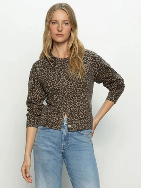 DroppedShoulder Soft Cotton Blend Sanctuary Must-Have Leopard Print Cardi