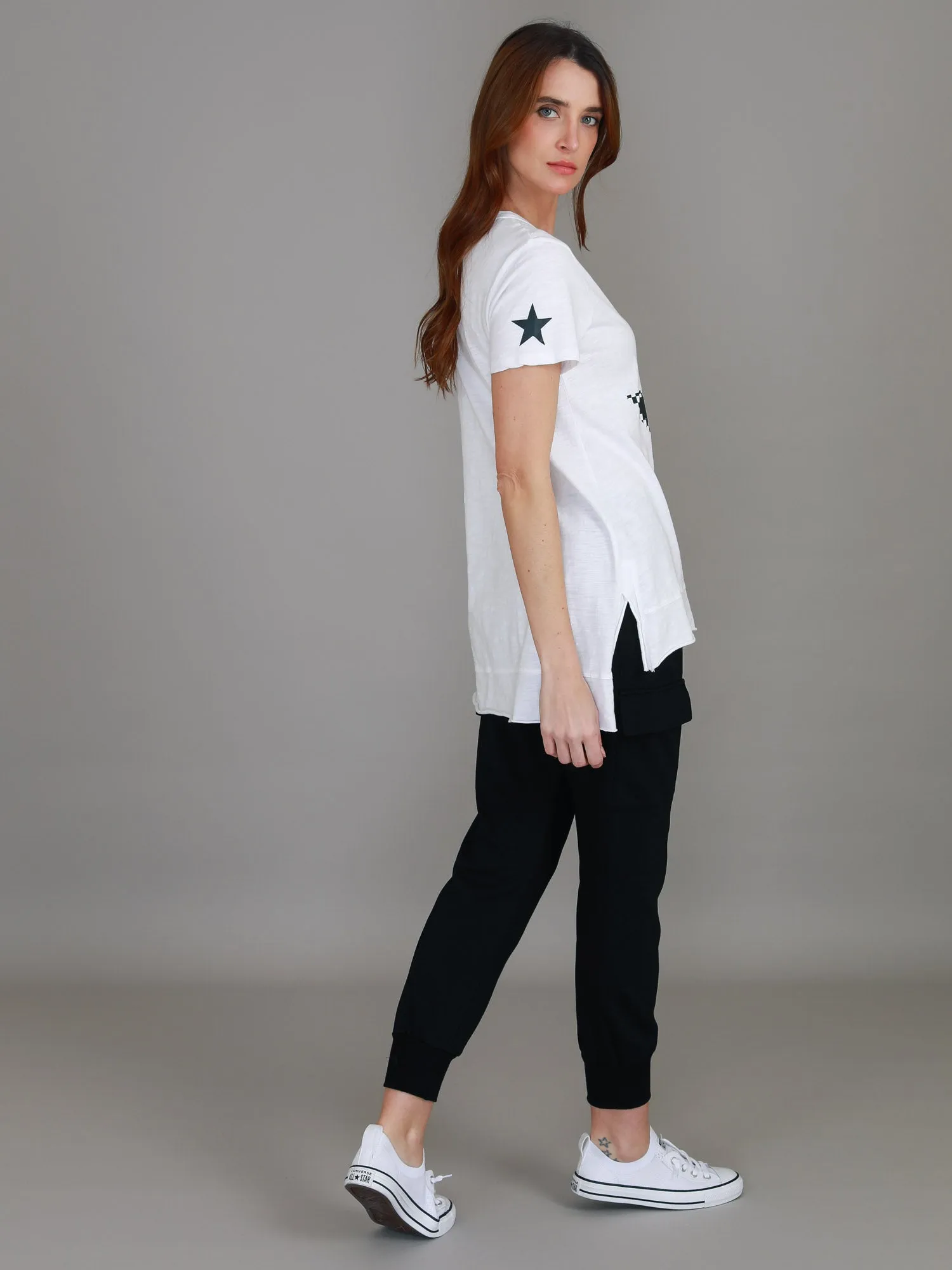 Sandy Check Black Star T Shirt