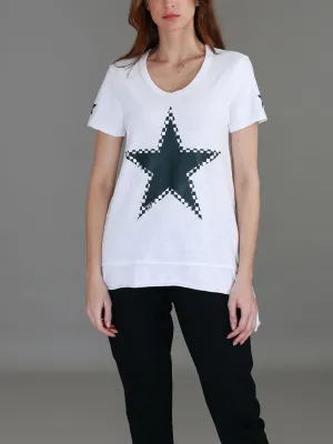 Sandy Check Black Star T Shirt