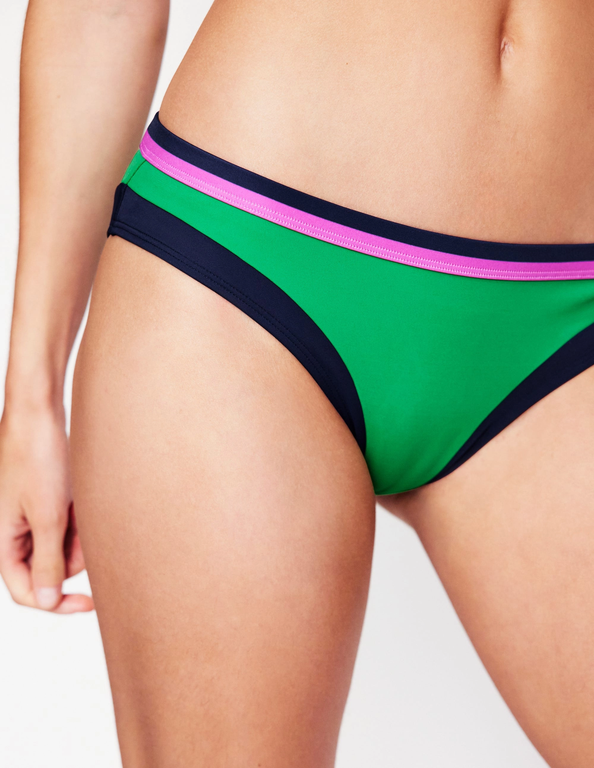 Ultraviolet Protection Santorini Bikini Bottoms-Green Colourblock
