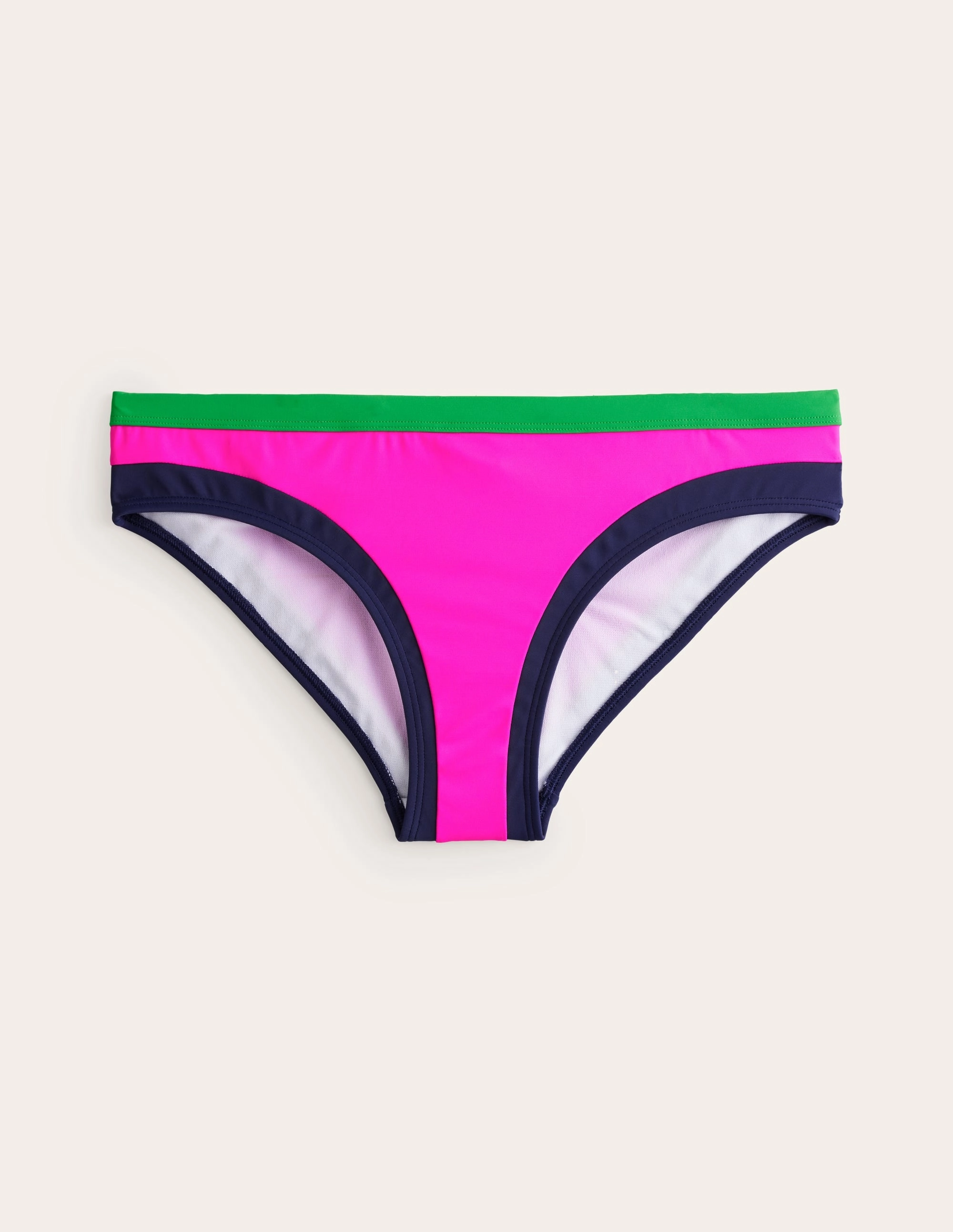Machine-washable Sophisticated-Vibe Santorini Bikini Bottoms-Super Pink Colourblock