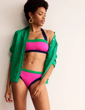 Quick Release Clasp Layering Piece Santorini Bikini Bottoms-Super Pink Colourblock
