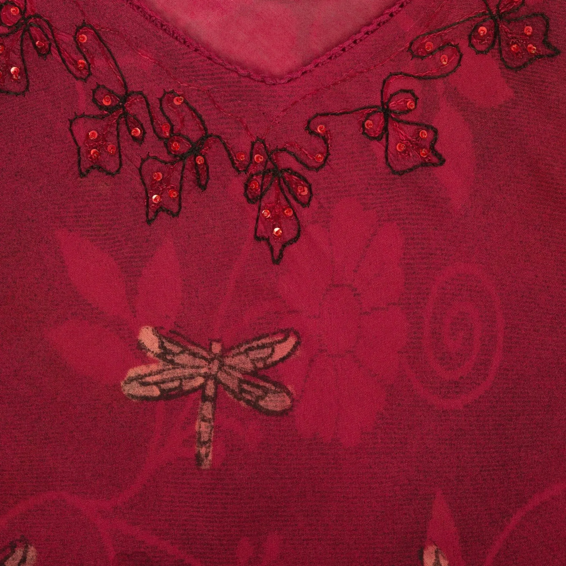 Scarlet Dragonfly Long Sleeve Tunic | Fair Trade