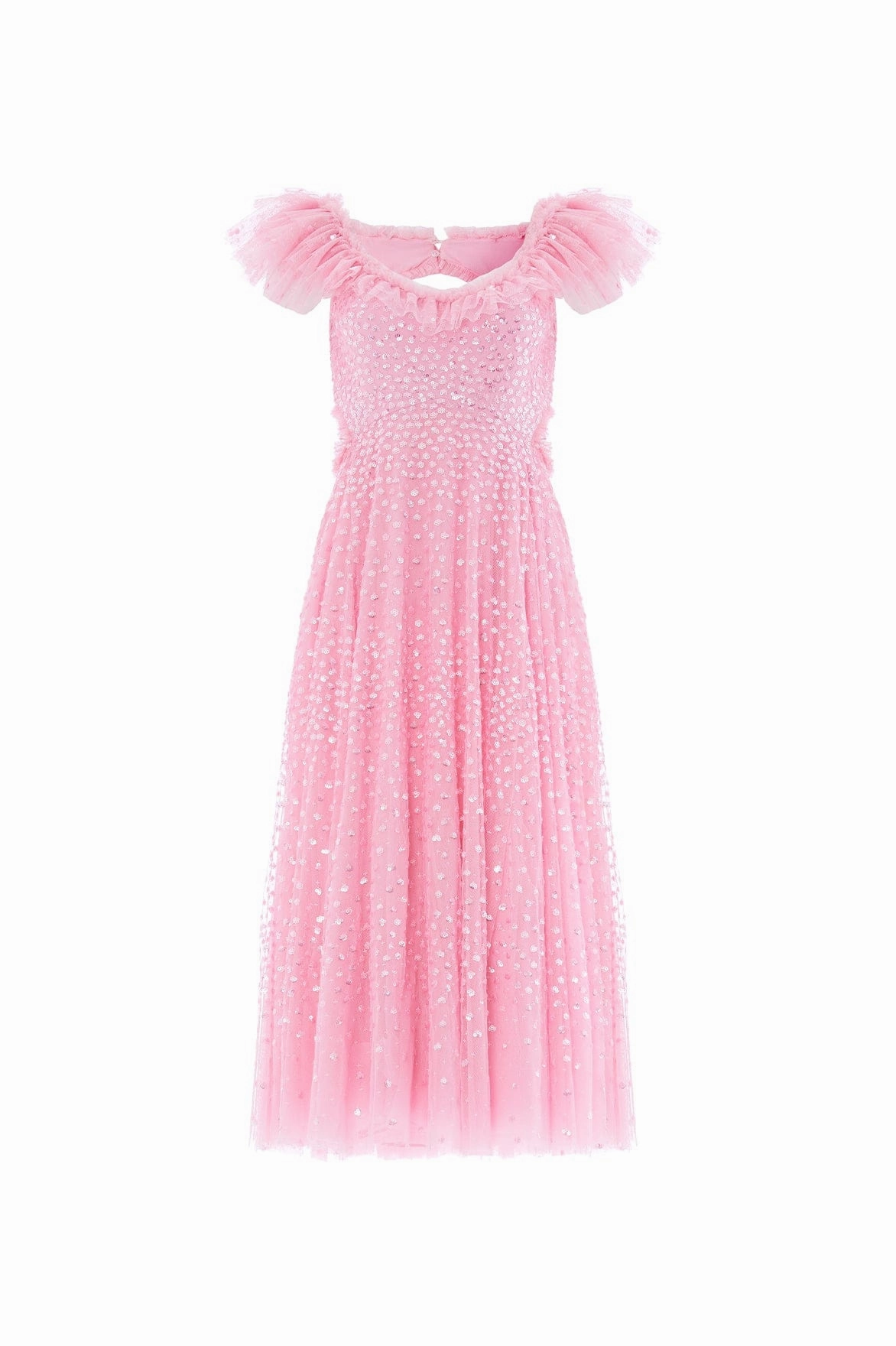 Scatter Dot Ruffle Backless Ballerina Dress New Mood Luxe Wear