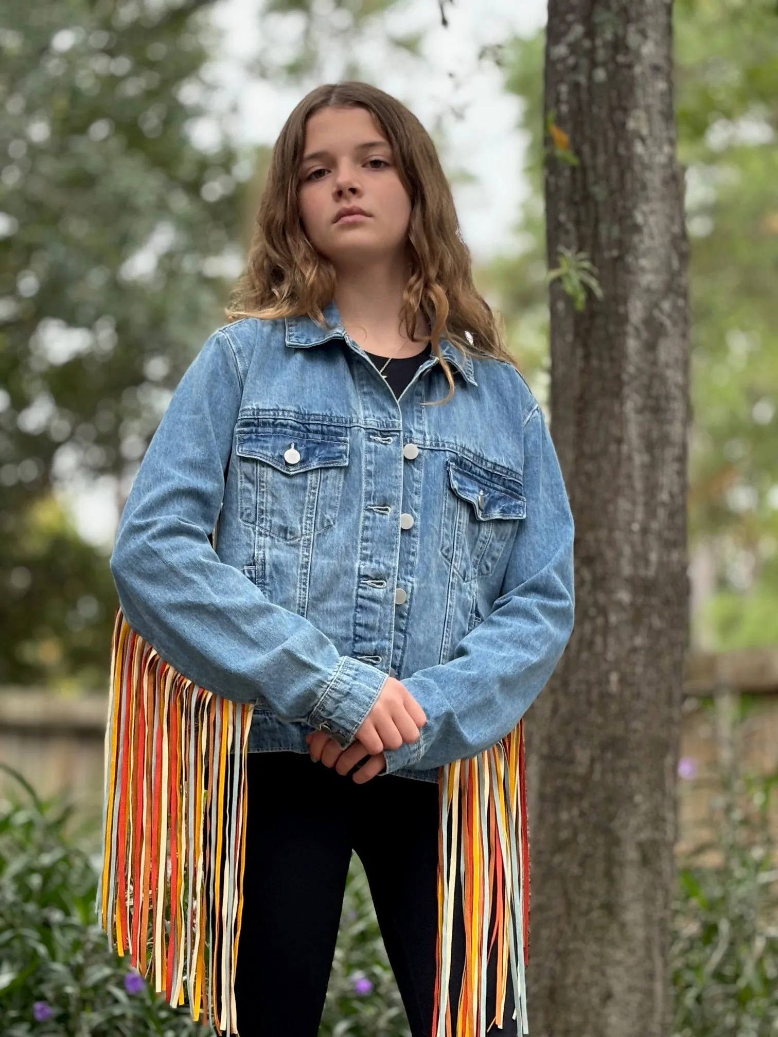 Scully Denim Fringe Jacket