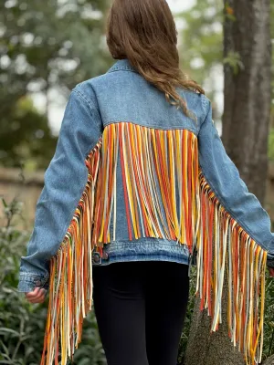 Scully Denim Fringe Jacket