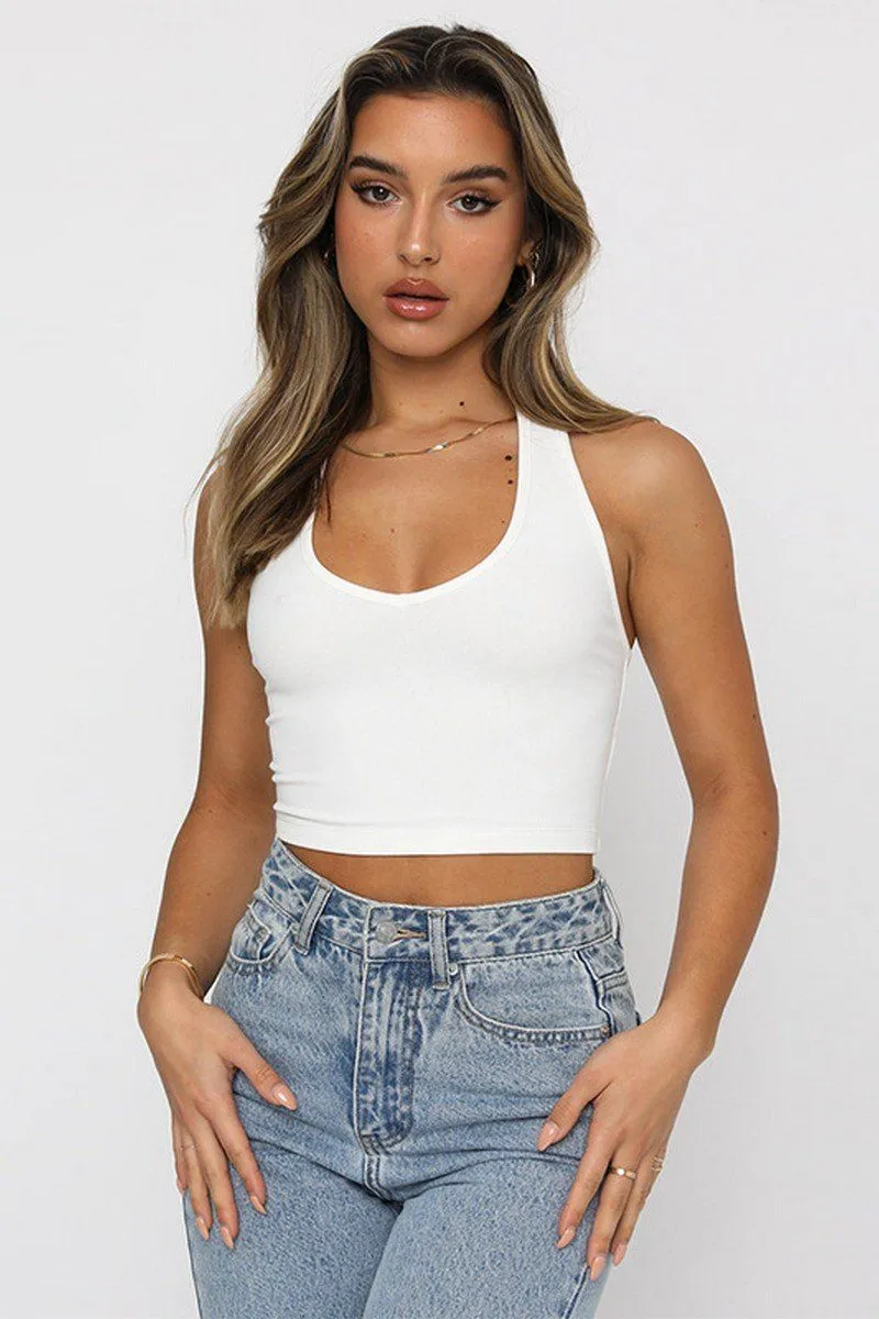 WOMEN SEXY BACKLESS TIGHT CROP TANK TOP SlimFit