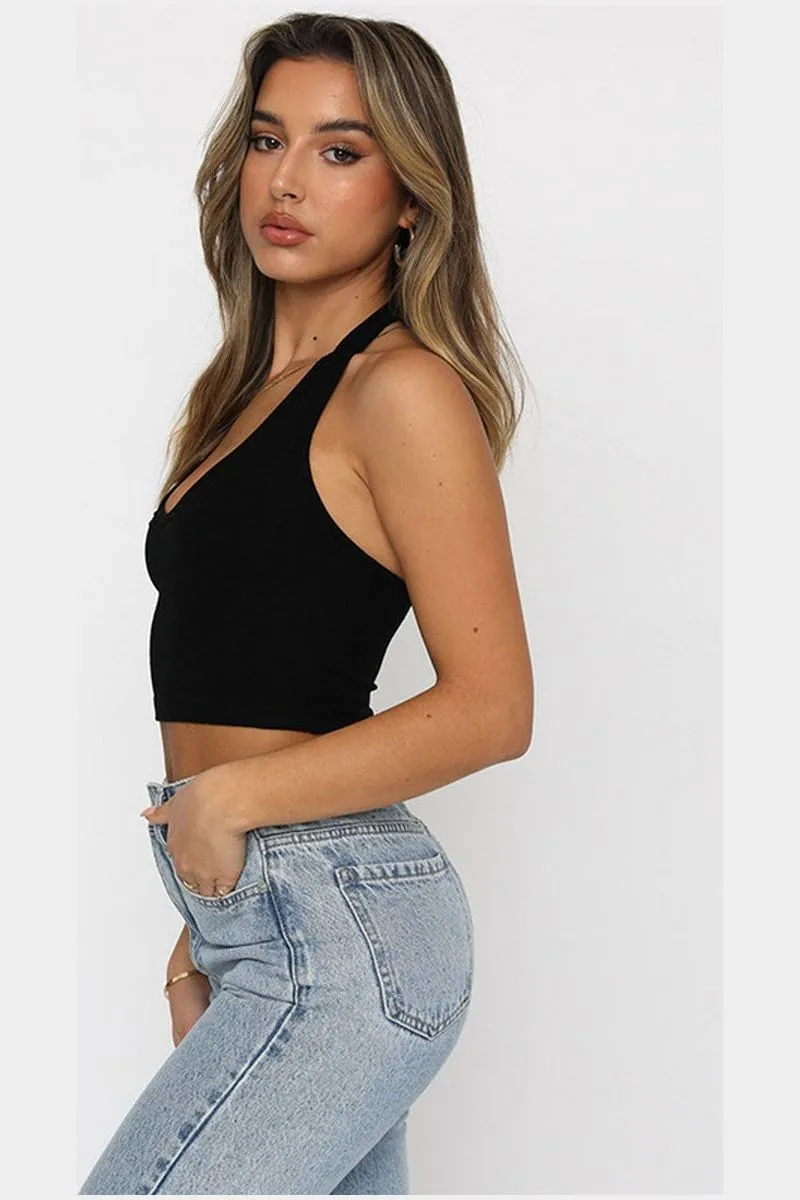 MicrofiberBlend WOMEN SEXY BACKLESS TIGHT CROP TANK TOP