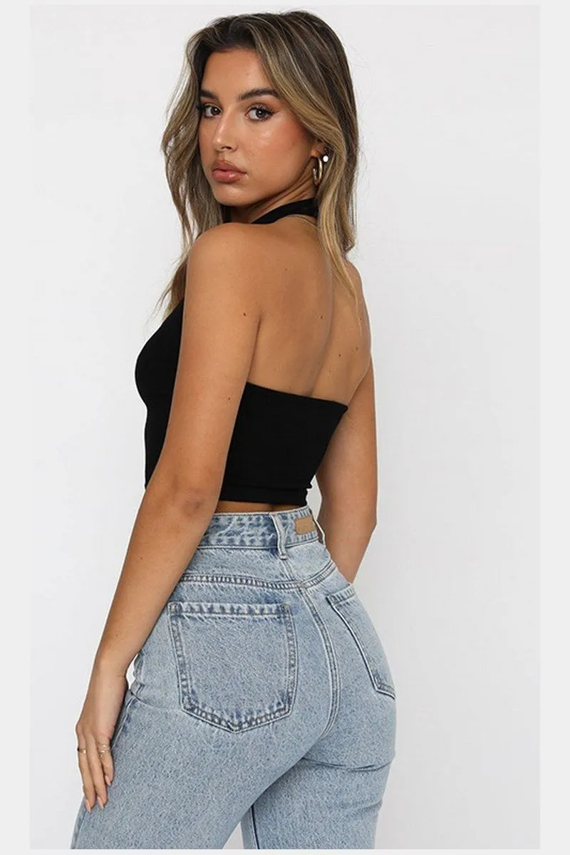 Chic Cardigan WOMEN SEXY BACKLESS TIGHT CROP TANK TOP
