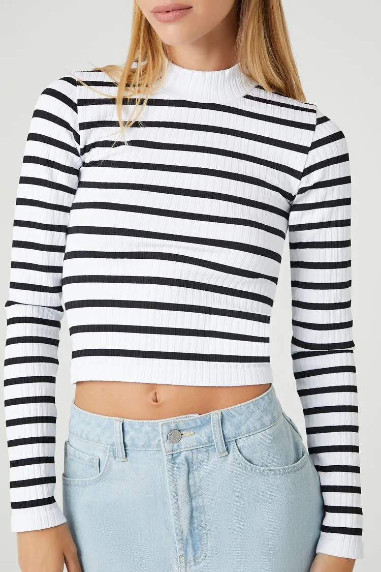 Seamless Striped Crop Top