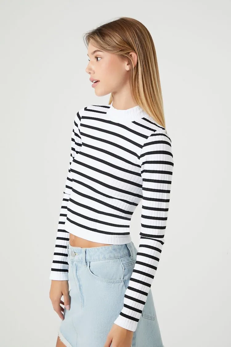 Seamless Striped Crop Top