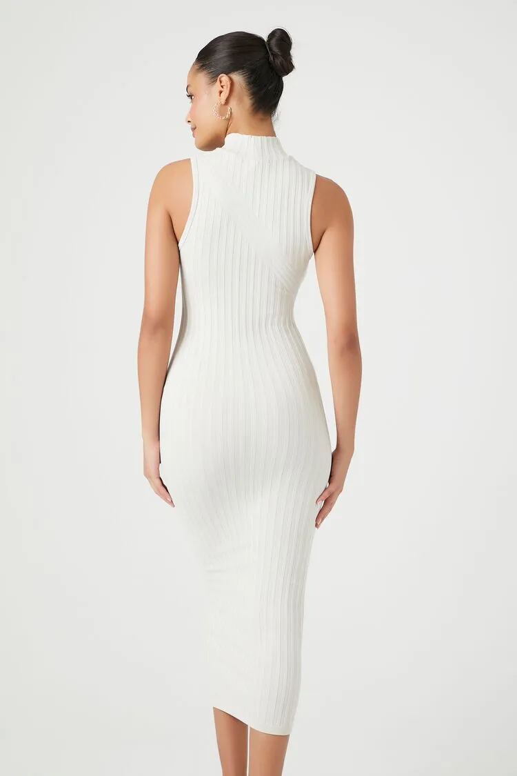 Seamless Striped Sleeveless Midi Dress