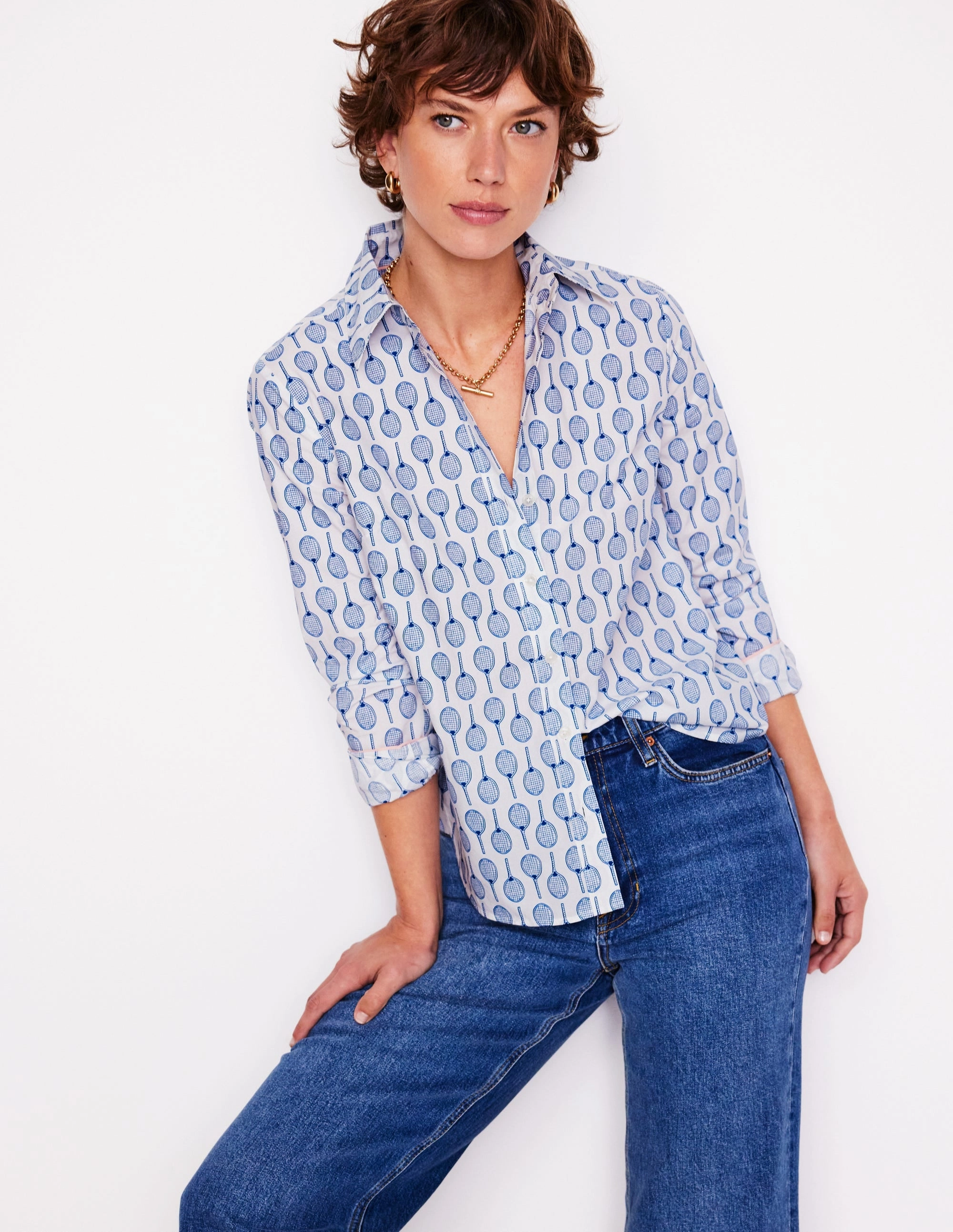 EcoFriendly Material Sienna Cotton Shirt-Ivory, Tennis