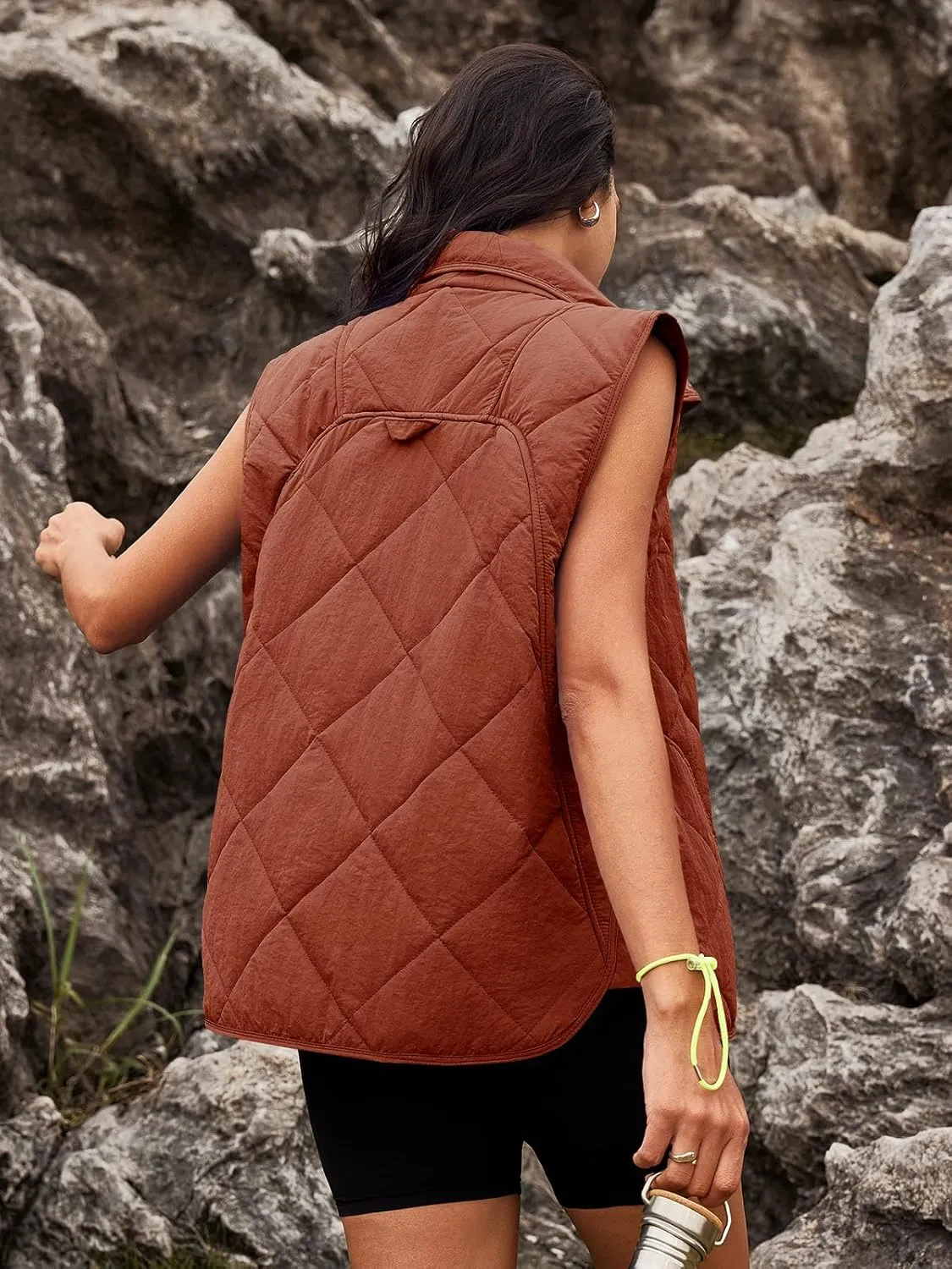 SENSERISE Womens Puffer Vest Quilted Vests Oversized Lightweight Outerwear Padded Jacket Winter Fall Outfits