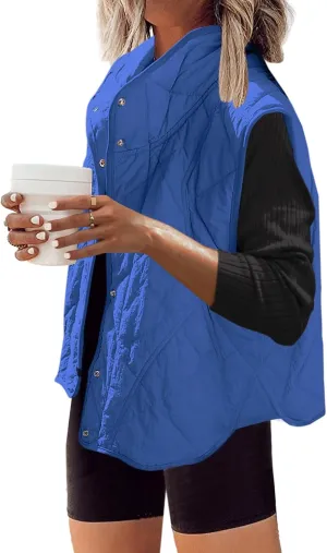 SENSERISE Womens Puffer Vest Quilted Vests Oversized Lightweight Outerwear Padded Jacket Winter Fall Outfits
