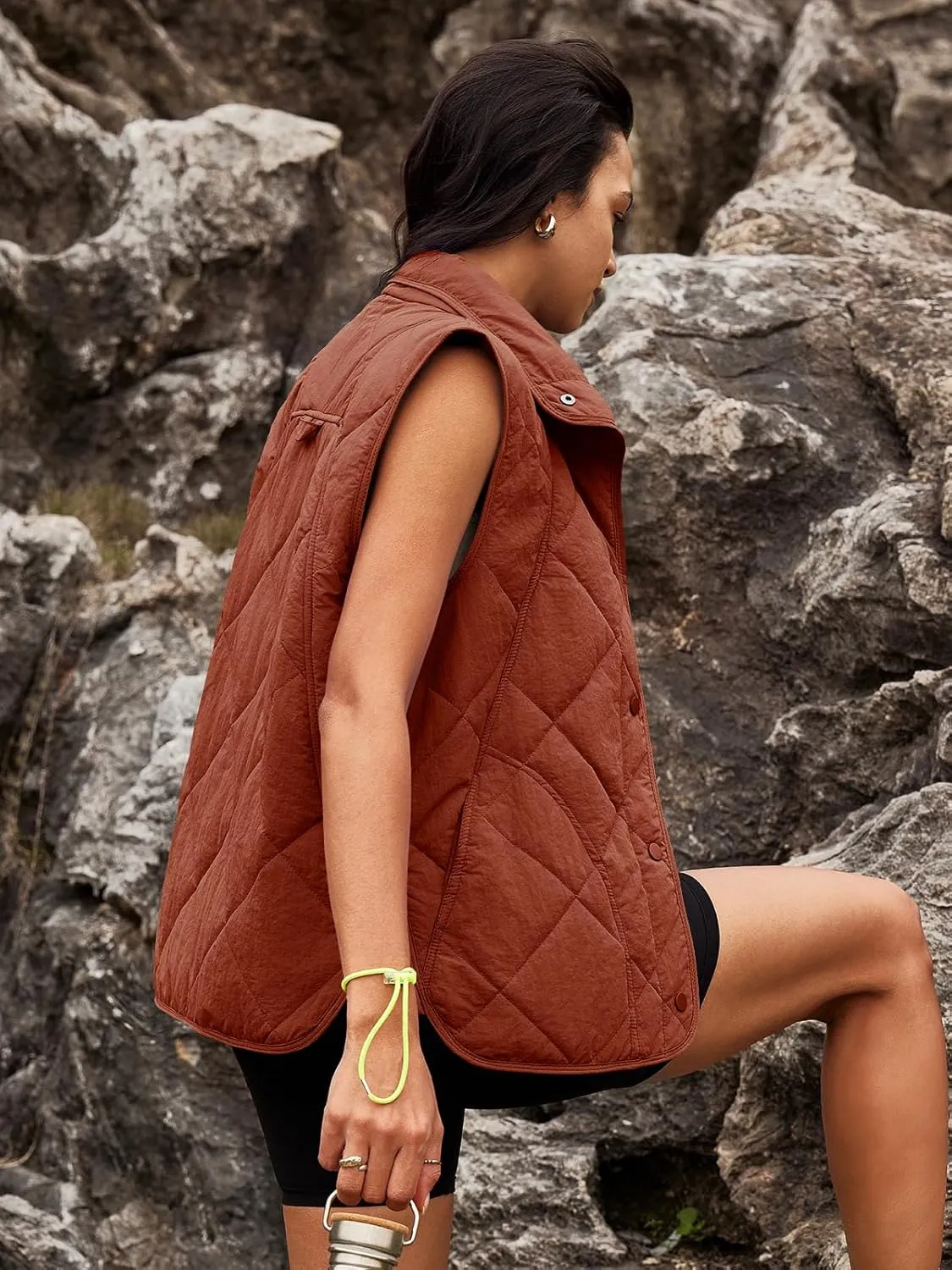 SENSERISE Womens Puffer Vest Quilted Vests Oversized Lightweight Outerwear Padded Jacket Winter Fall Outfits
