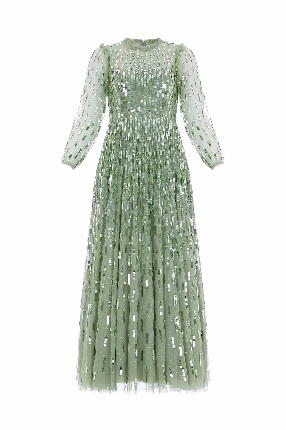 Sequin Dash Long Sleeve Ankle Gown Urban Classic Versatile dress for layering