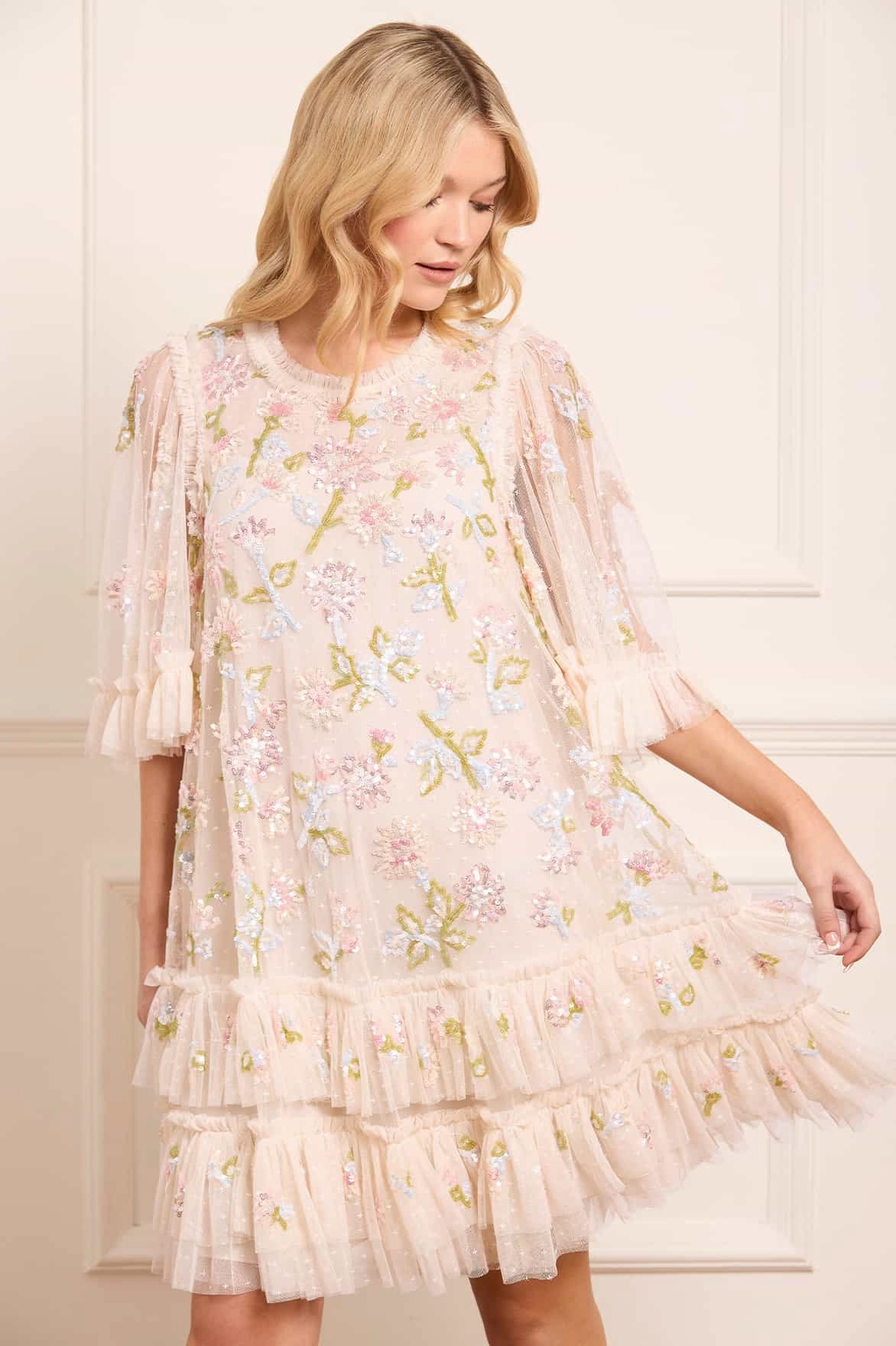 Sequin Dandelion Gloss Mini Dress Balanced Light