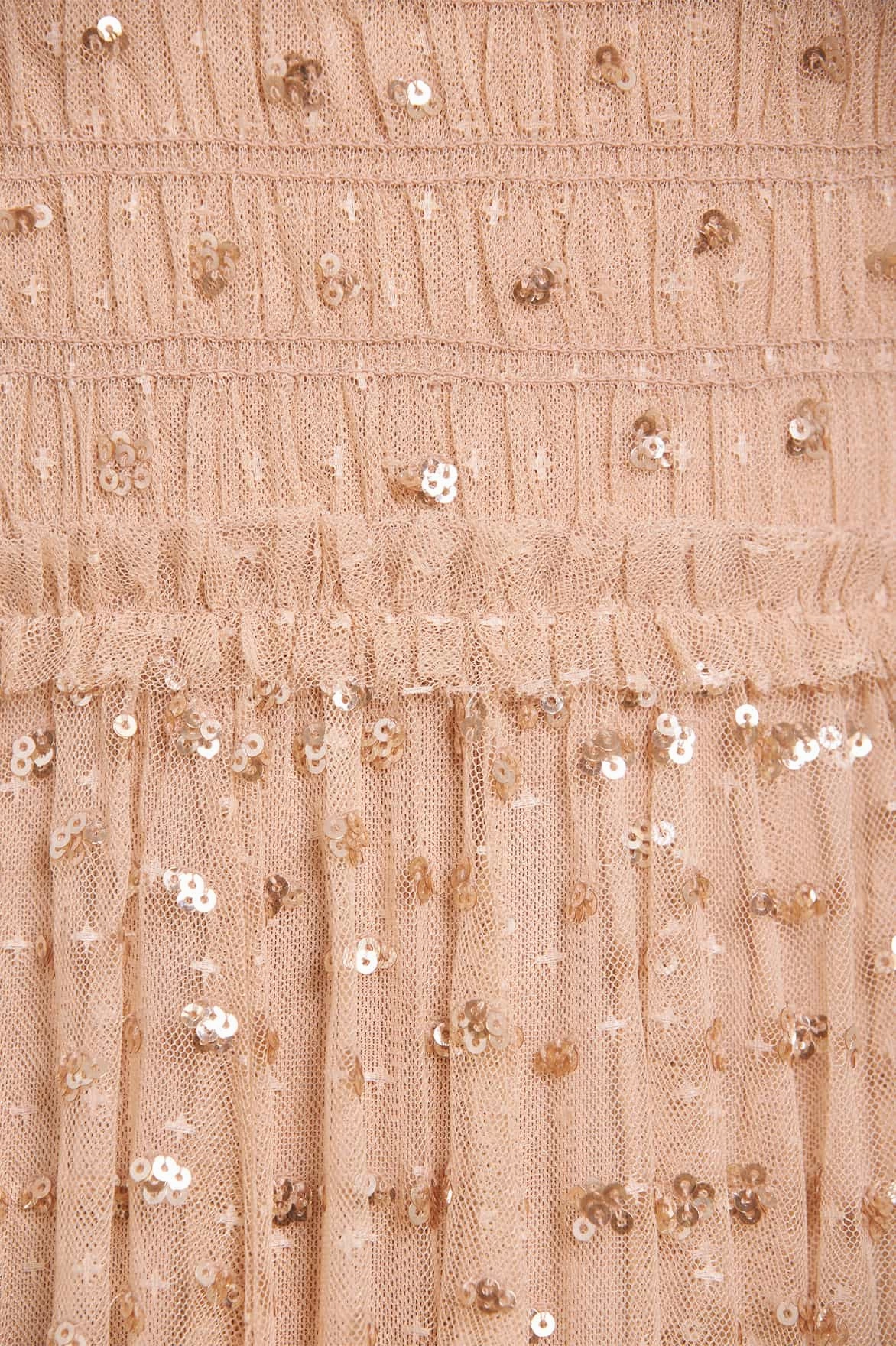 Subtle Glam Sequin Giselle Smocked Cami Ankle Gown