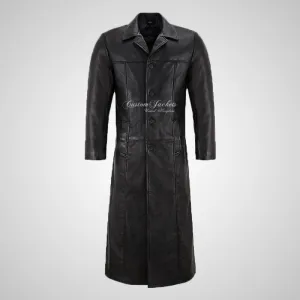 Shadowfall Full Length Leather Gothic Coat Black For Mens