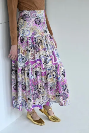 Minimalist Trim Daphne Paisley Skirt