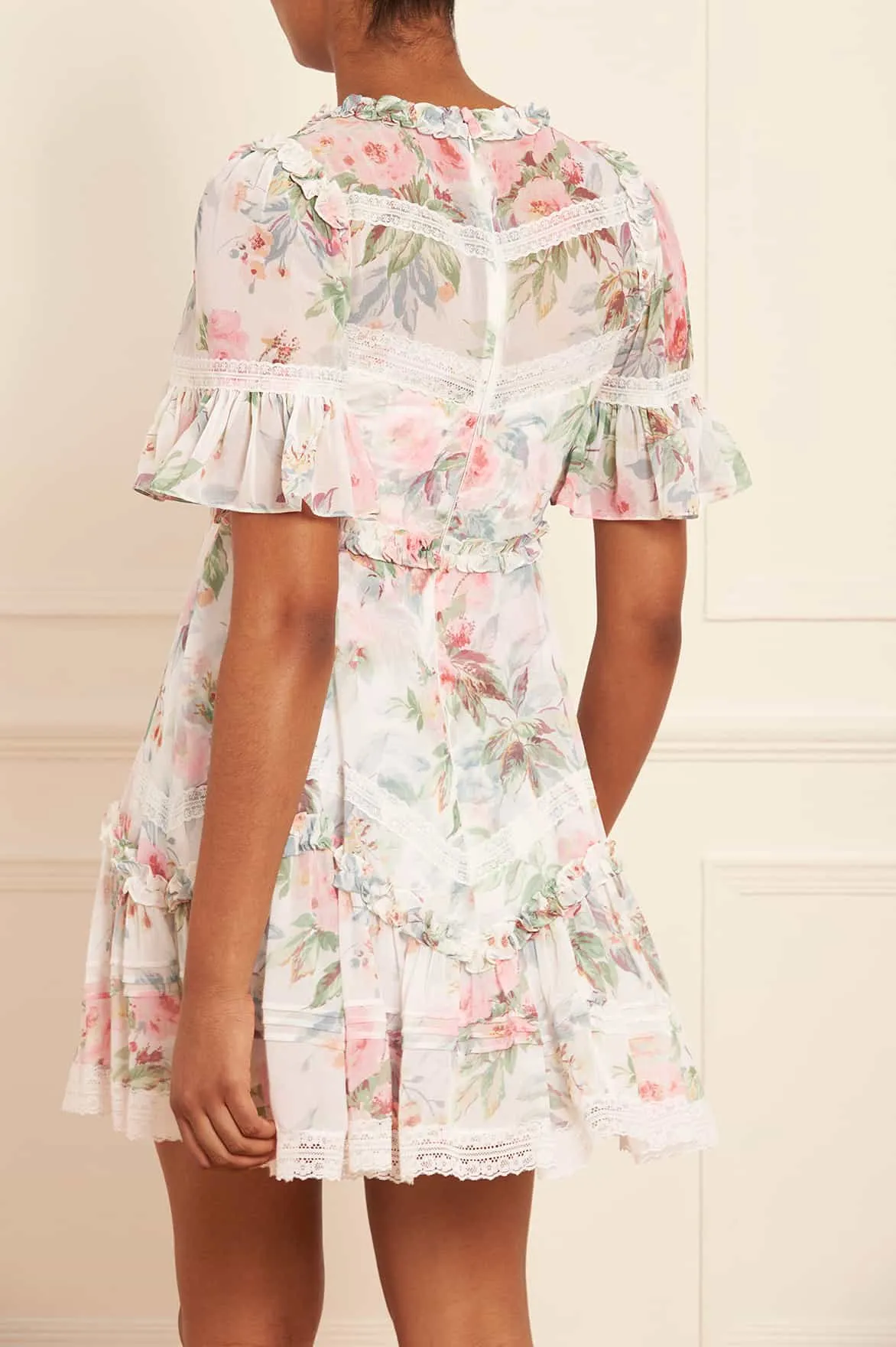 Paradise Garden Sonata Georgette Micro Mini Dress Refined Line Skin Touch