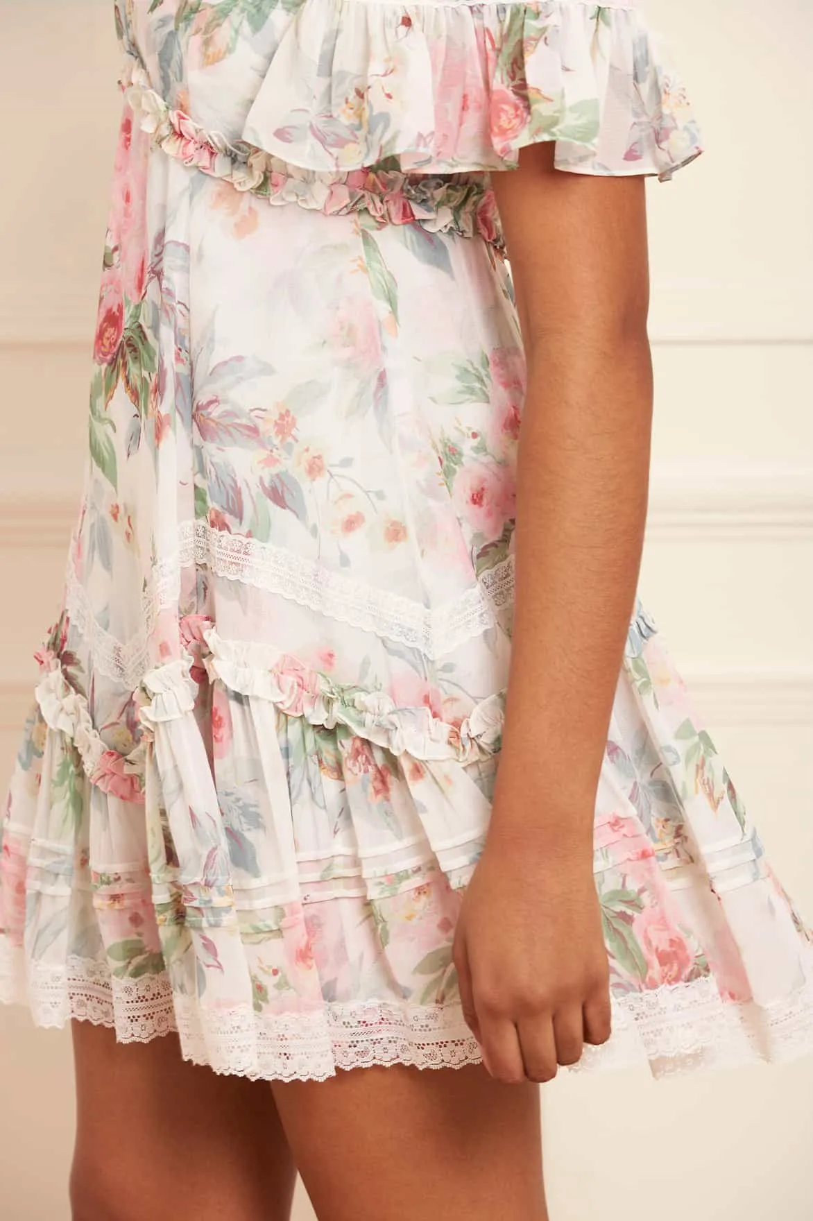 Sophisticated cocktail dress Minimal Mood Paradise Garden Sonata Georgette Micro Mini Dress