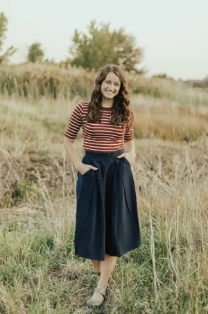 City Tones Fresh Vibe Shelby Skirt Navy