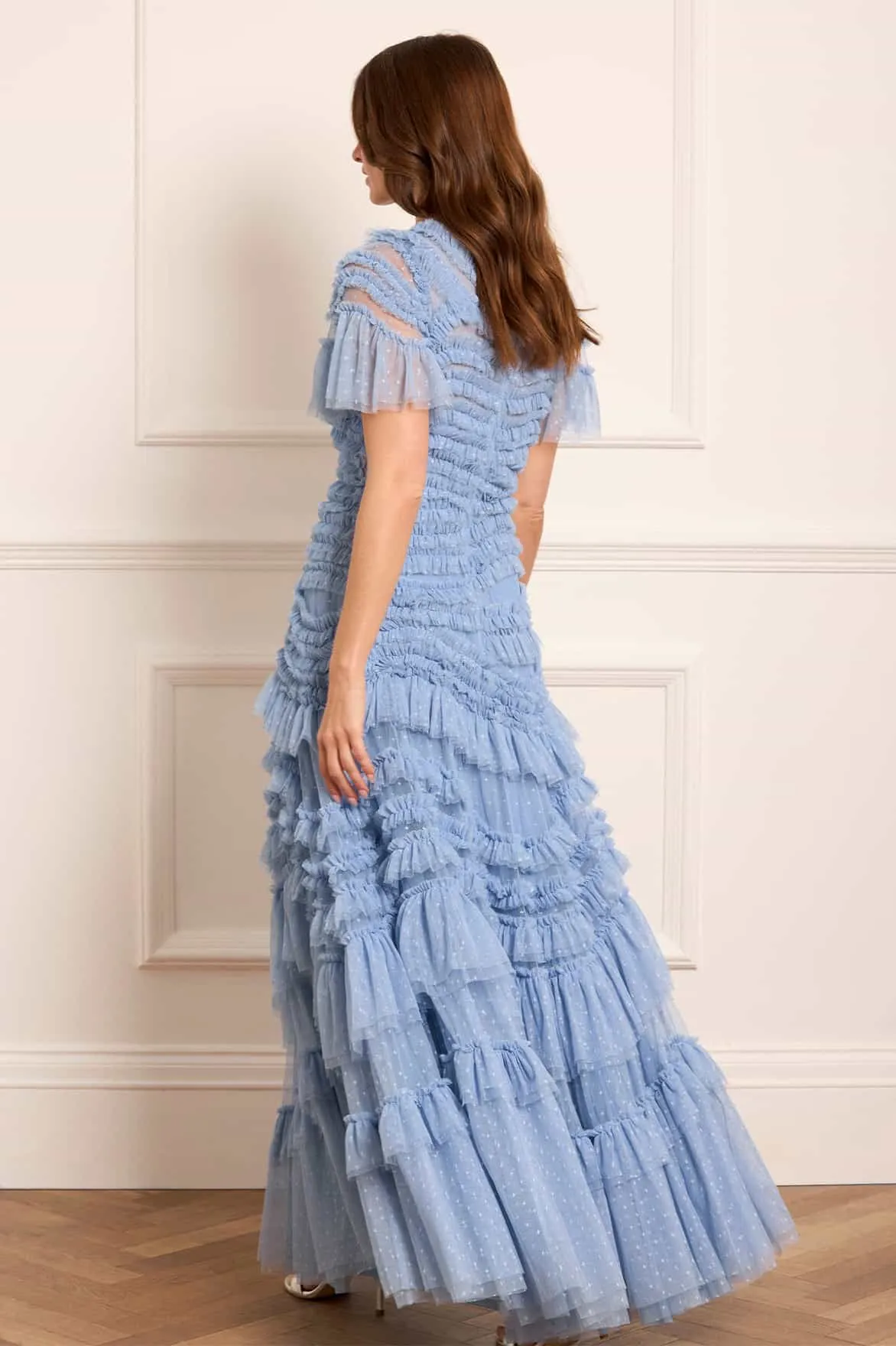 Feminine Fit Cap-Sleeve Wild Rose Short Sleeve Gown
