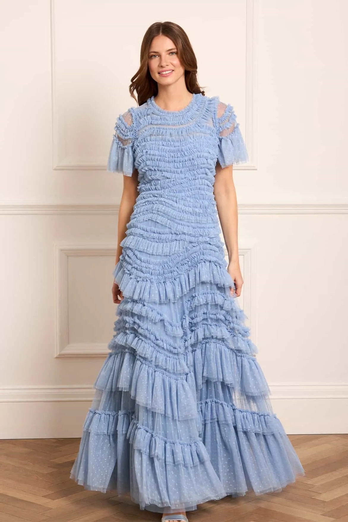 All Occasion Studio Style Wild Rose Short Sleeve Gown