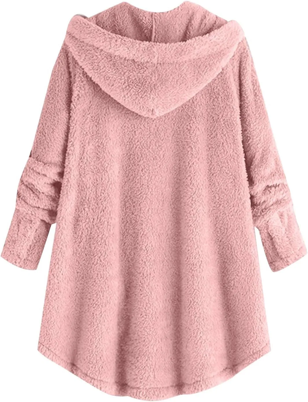 Sherpa Jacket Women Trendy Winter Long Sleeve Fleece Jacket Faux Fur Outerwear Full Button Warming Coats with Pockets
