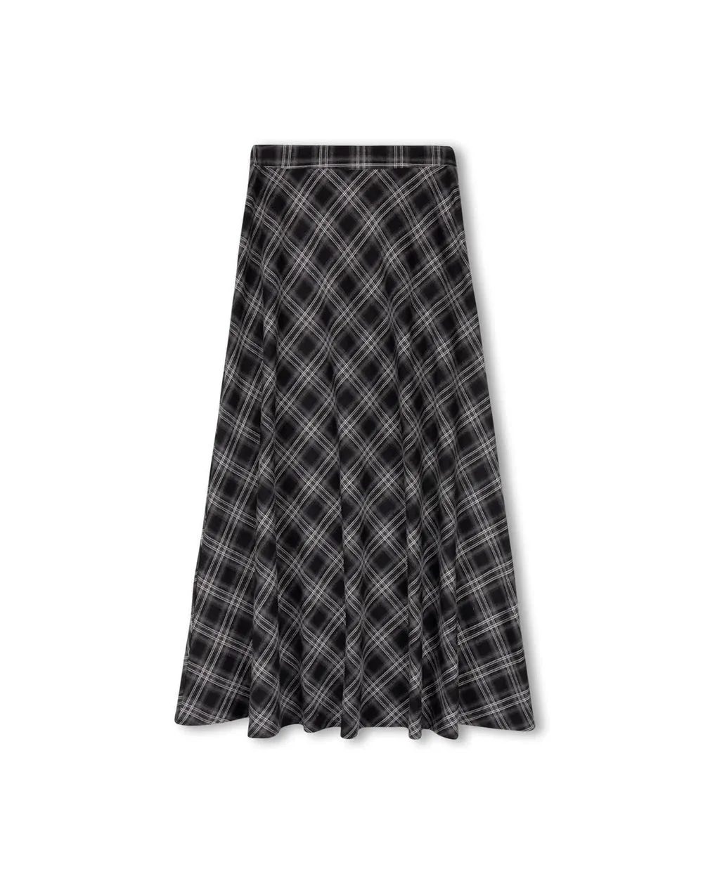 Shift Grey Plaid A Line Skirt W-20181 Easy Vibe Seamless Design