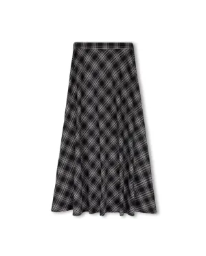 Urban Fit Shift Grey Plaid A Line Skirt W-20181